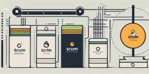 Gráfico del proceso de Scrum con logo de Spotify
